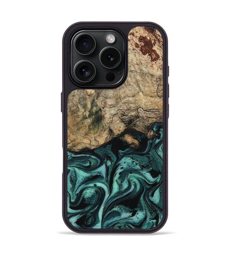 iPhone 16 Pro Wood Phone Case - Chantel (Green, 799923)