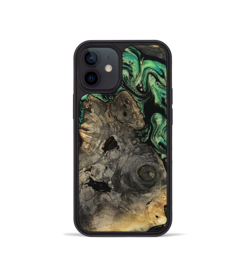 iPhone 12 mini Wood Phone Case - Mellisa (Green, 799924)