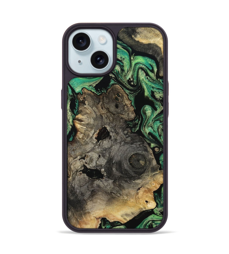 iPhone 15 Wood Phone Case - Mellisa (Green, 799924)