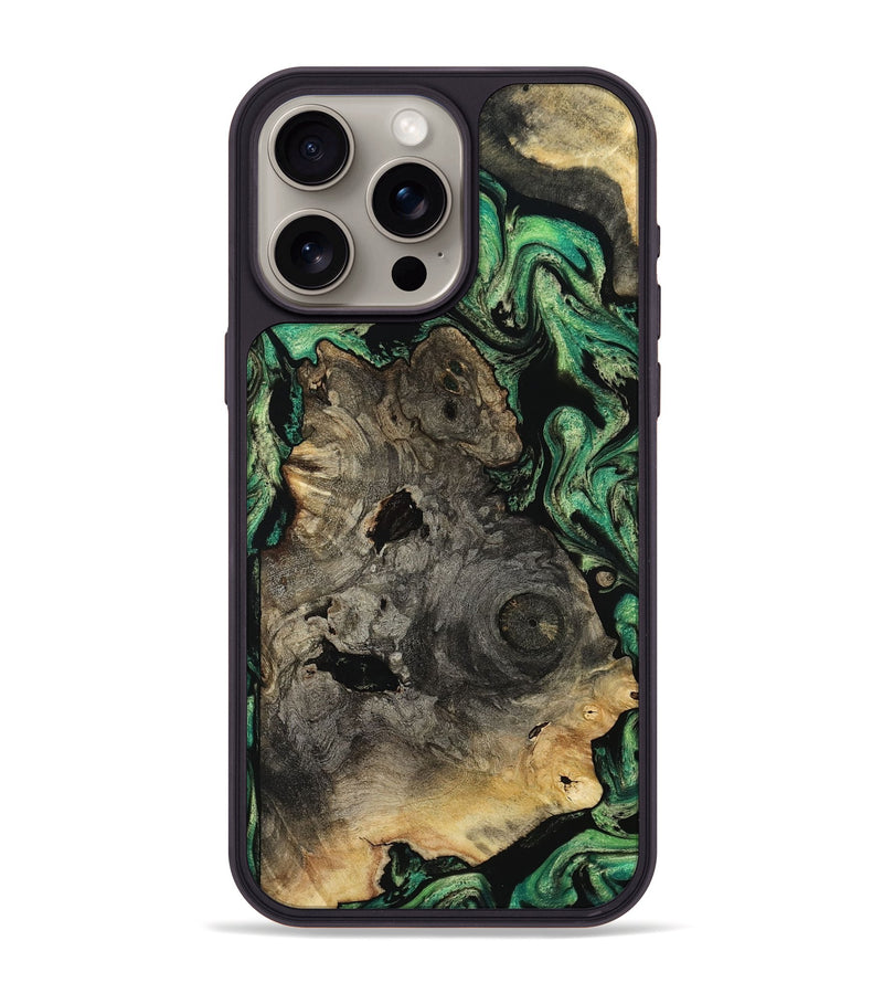 iPhone 15 Pro Max Wood Phone Case - Mellisa (Green, 799924)