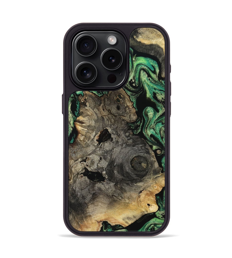 iPhone 15 Pro Wood Phone Case - Mellisa (Green, 799924)