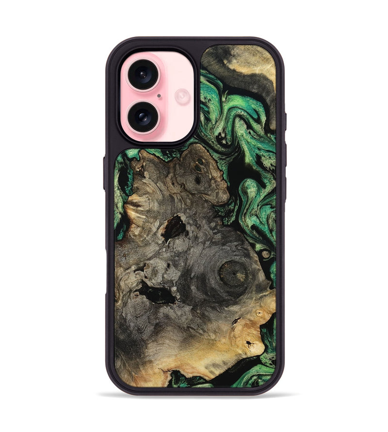 iPhone 16 Wood Phone Case - Mellisa (Green, 799924)