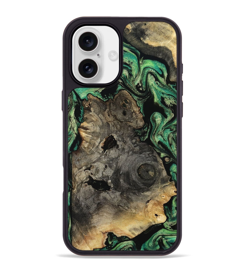 iPhone 16 Plus Wood Phone Case - Mellisa (Green, 799924)