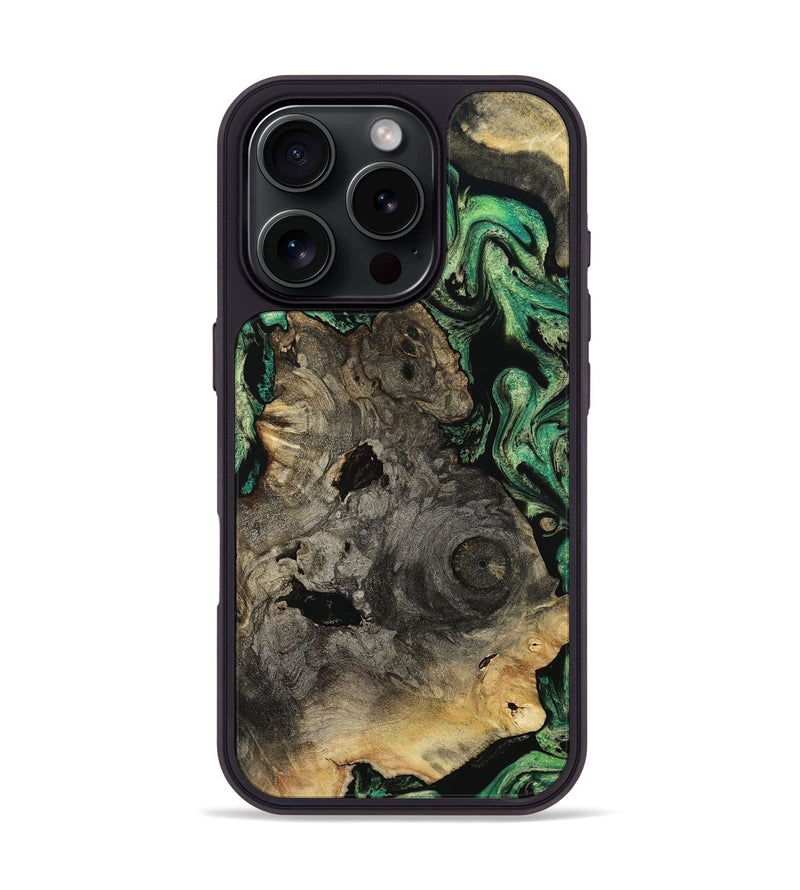 iPhone 16 Pro Wood Phone Case - Mellisa (Green, 799924)