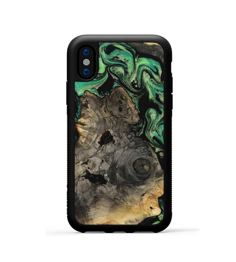 iPhone Xs Wood Phone Case - Mellisa (Green, 799924)