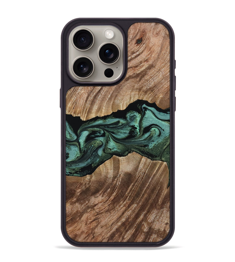 iPhone 15 Pro Max Wood Phone Case - Noelle (Green, 799927)