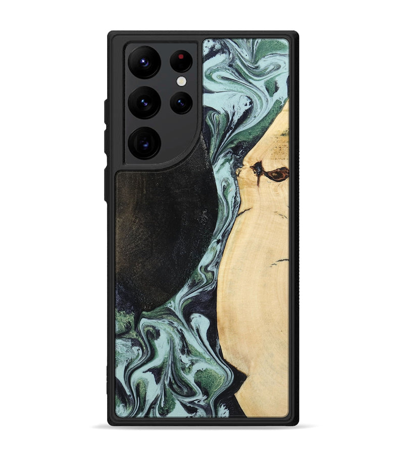 Galaxy S22 Ultra Wood Phone Case - Rose (Green, 799929)