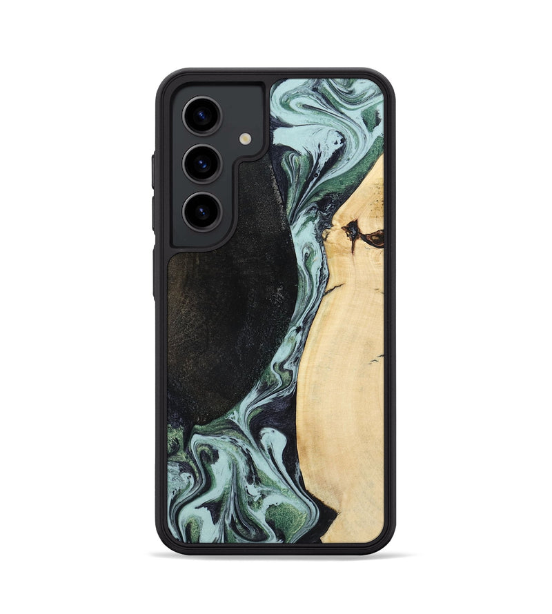 Galaxy S24 Wood Phone Case - Rose (Green, 799929)