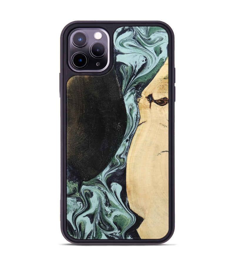 iPhone 11 Pro Max Wood Phone Case - Rose (Green, 799929)