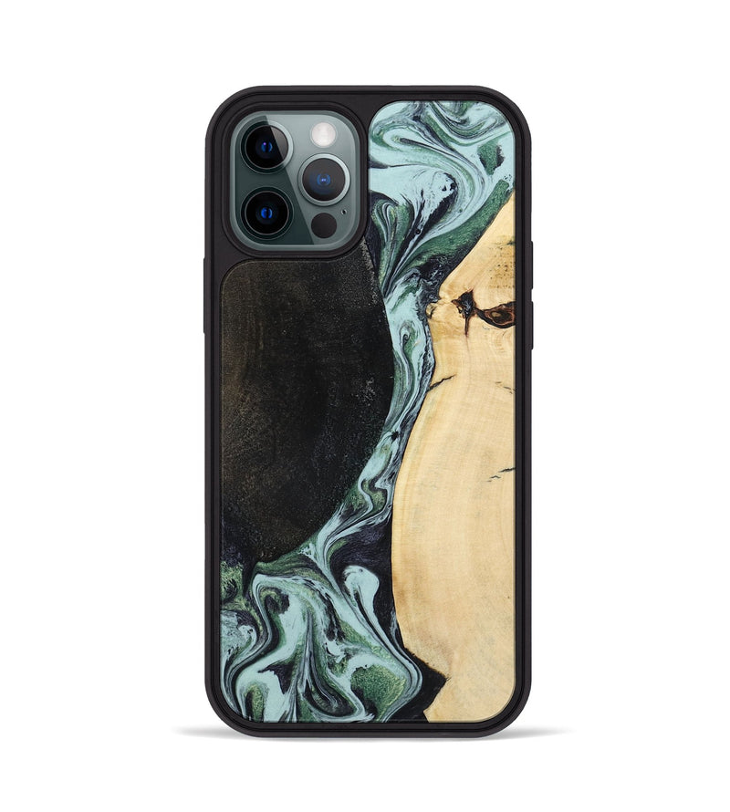 iPhone 12 Pro Wood Phone Case - Rose (Green, 799929)