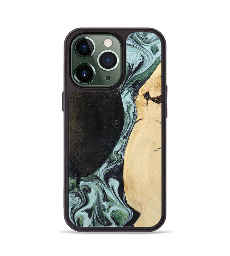 iPhone 13 Pro Wood Phone Case - Rose (Green, 799929)