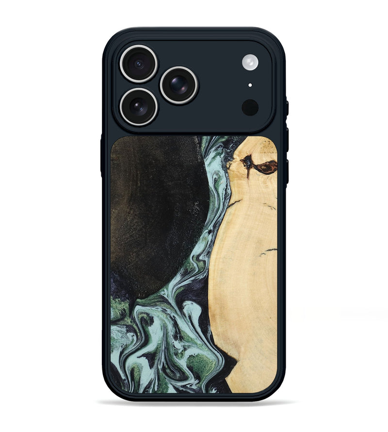 iPhone 17 Pro Max Wood Phone Case - Rose (Green, 799929)