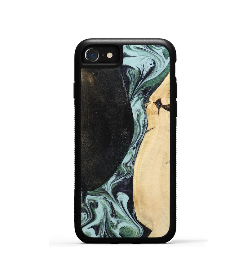 iPhone SE Wood Phone Case - Rose (Green, 799929)