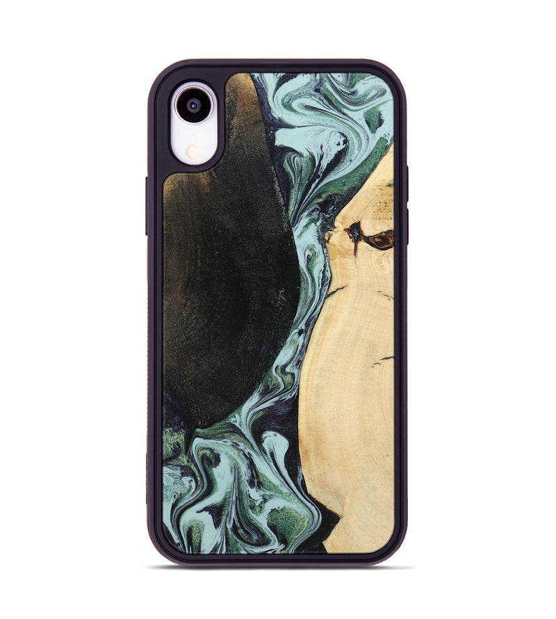 iPhone Xr Wood Phone Case - Rose (Green, 799929)