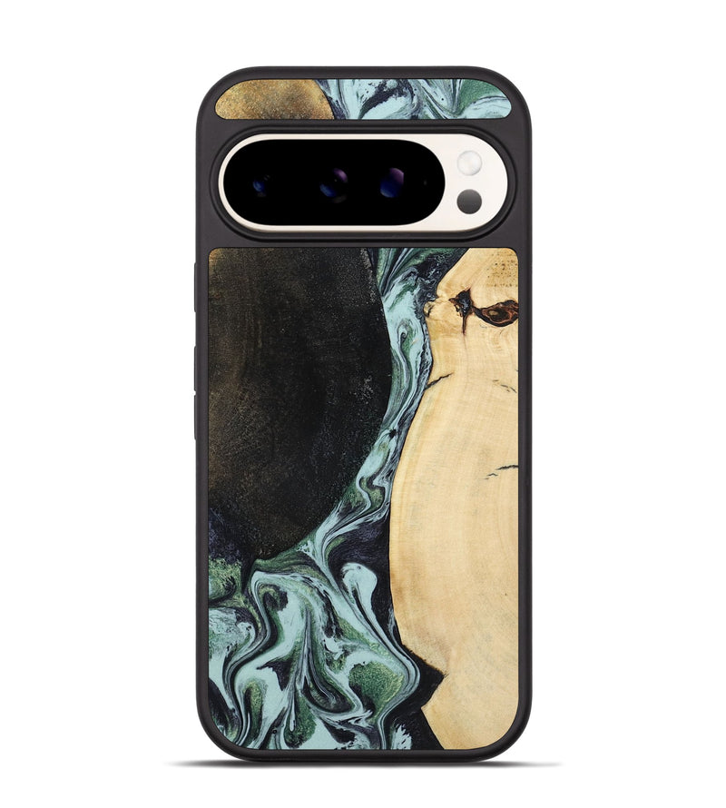 Pixel 9 Wood Phone Case - Rose (Green, 799929)