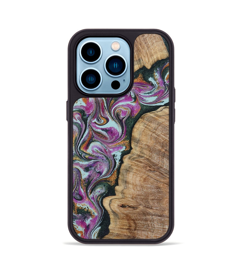 iPhone 14 Pro Wood Phone Case - Zion (Green, 799930)