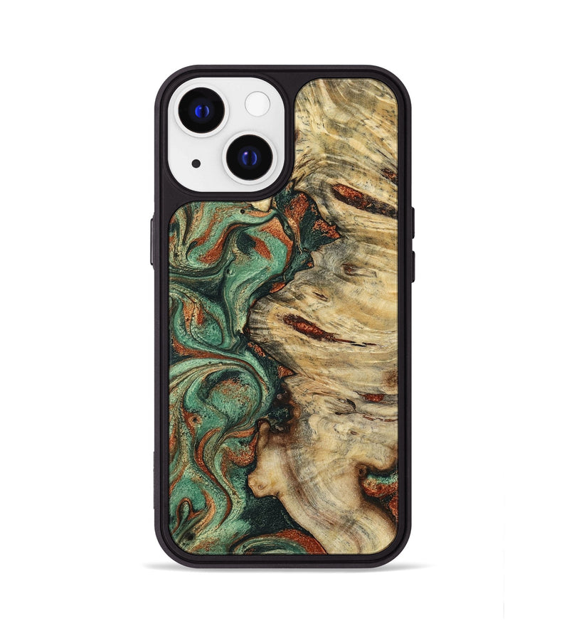 iPhone 13 Wood Phone Case - Mavis (Green, 799931)