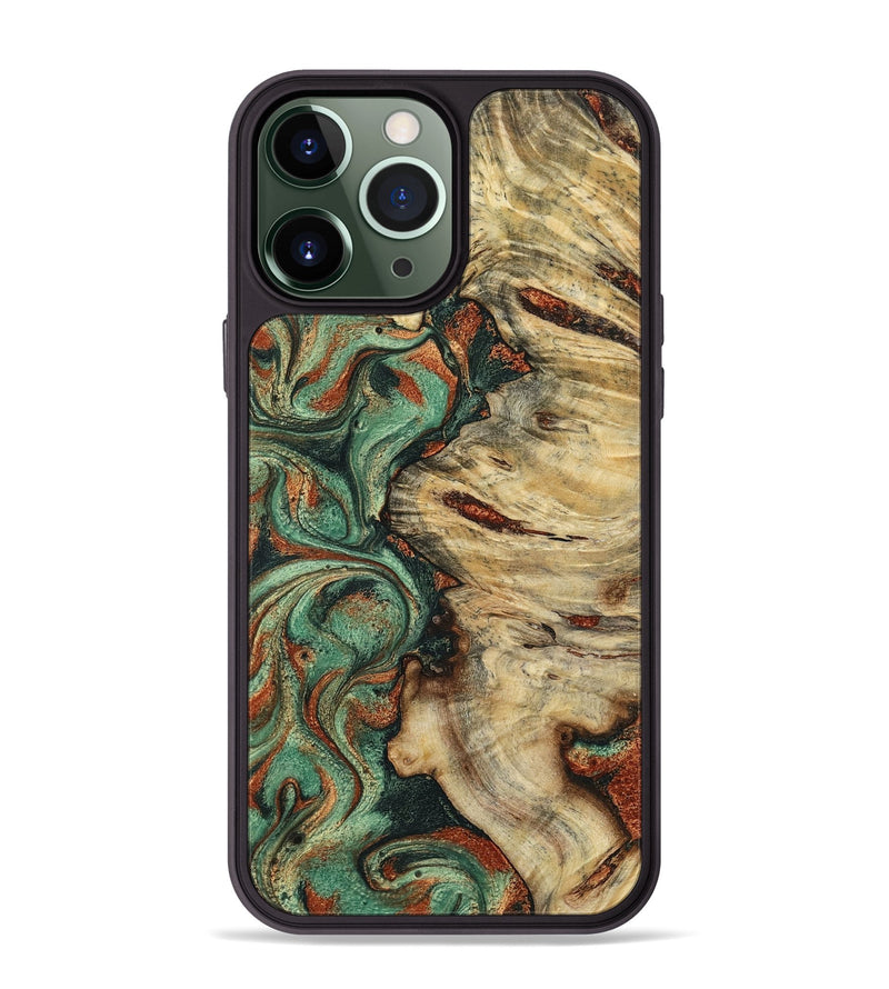iPhone 13 Pro Max Wood Phone Case - Mavis (Green, 799931)