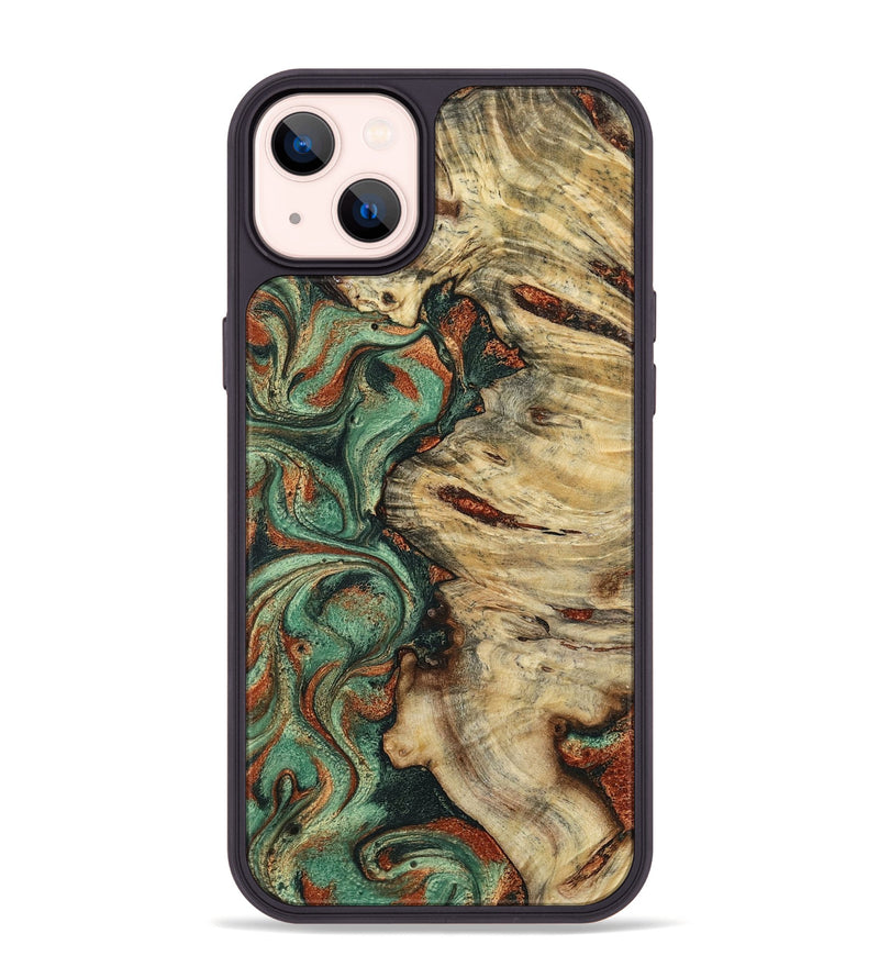 iPhone 14 Plus Wood Phone Case - Mavis (Green, 799931)