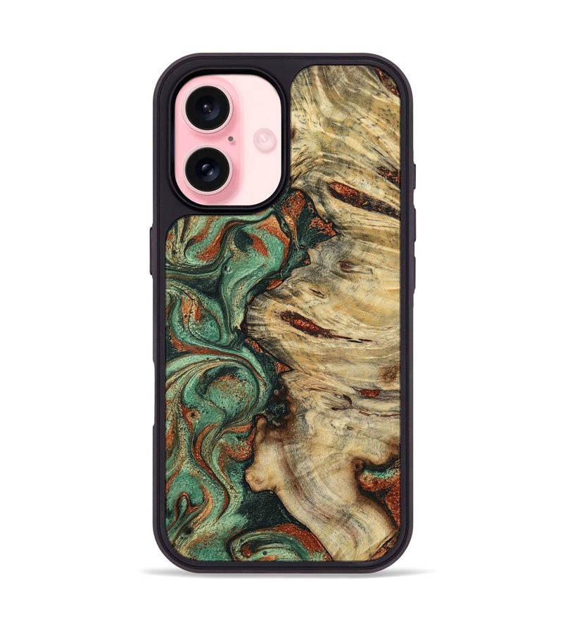 iPhone 16 Wood Phone Case - Mavis (Green, 799931)