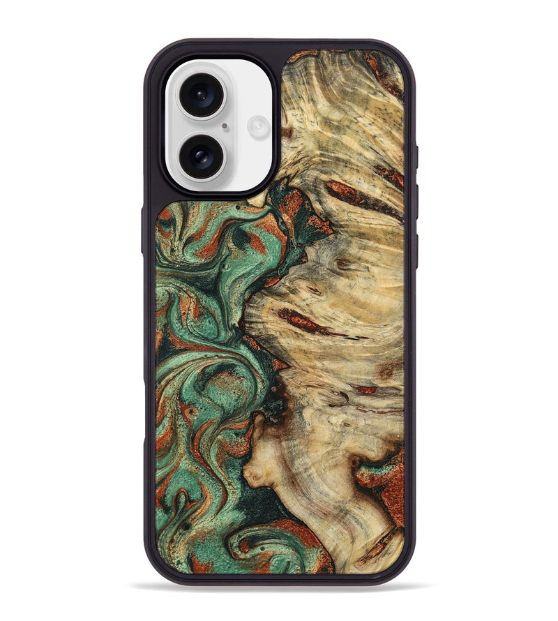 iPhone 16 Plus Wood Phone Case - Mavis (Green, 799931)