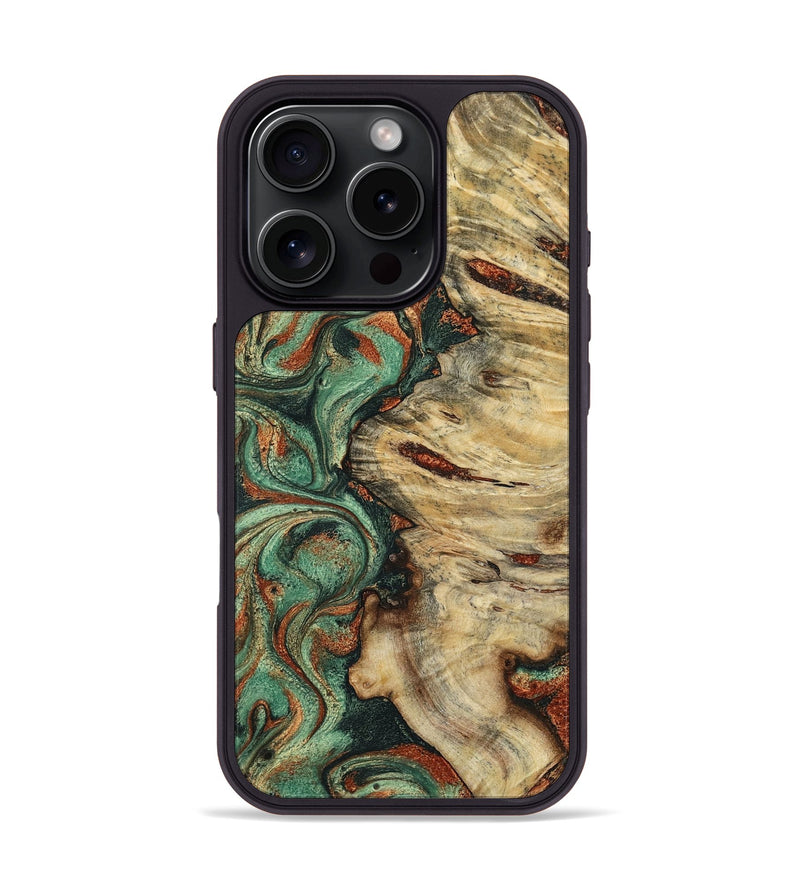 iPhone 16 Pro Wood Phone Case - Mavis (Green, 799931)