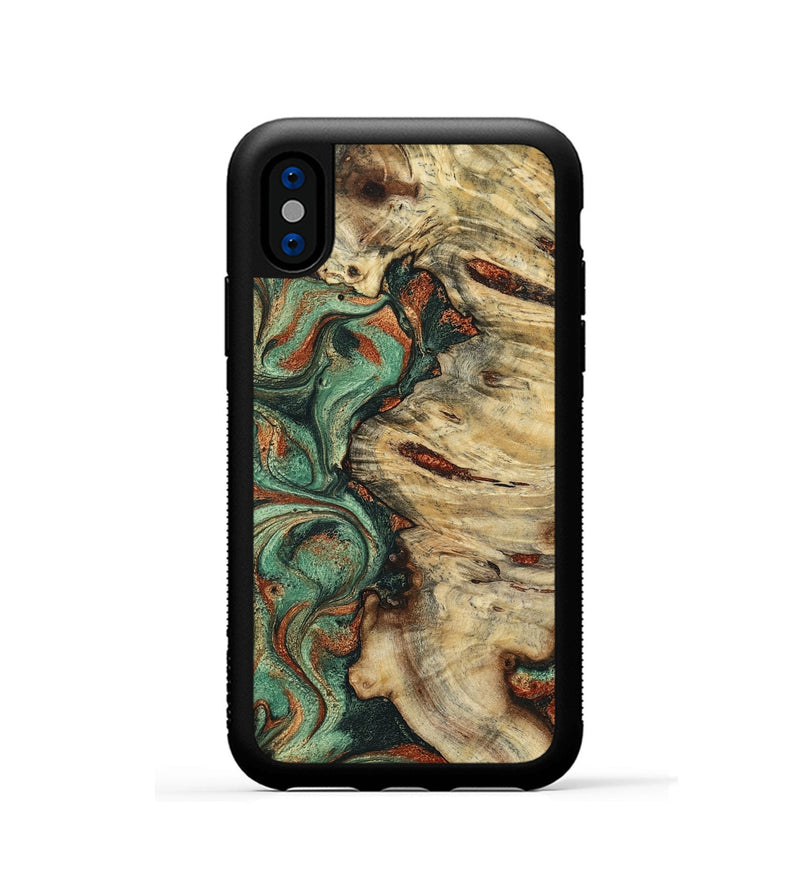 iPhone Xs Wood Phone Case - Mavis (Green, 799931)