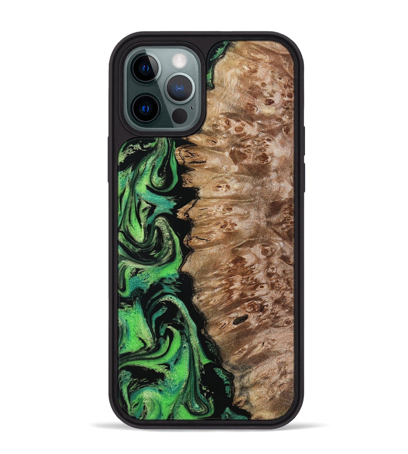 iPhone 12 Pro Max Wood Phone Case - Anton (Green, 799932)