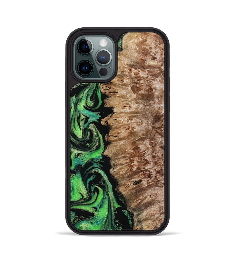 iPhone 12 Pro Wood Phone Case - Anton (Green, 799932)