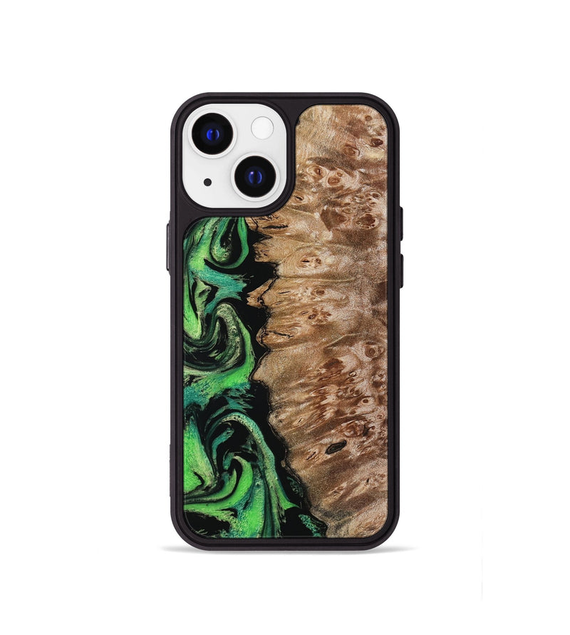 iPhone 13 mini Wood Phone Case - Anton (Green, 799932)
