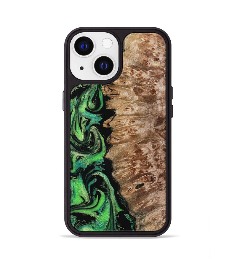 iPhone 13 Wood Phone Case - Anton (Green, 799932)