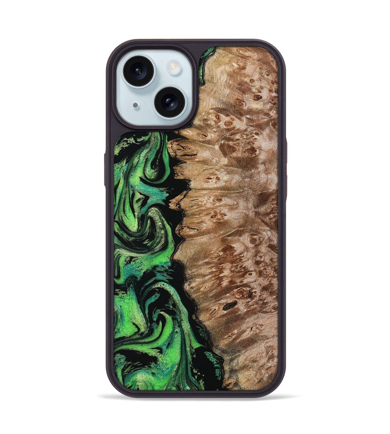 iPhone 15 Wood Phone Case - Anton (Green, 799932)