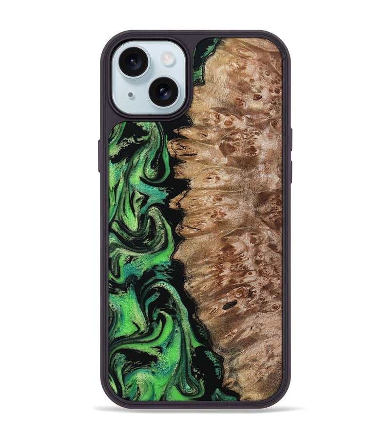 iPhone 15 Plus Wood Phone Case - Anton (Green, 799932)