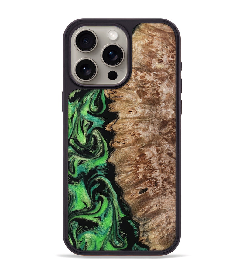 iPhone 15 Pro Max Wood Phone Case - Anton (Green, 799932)