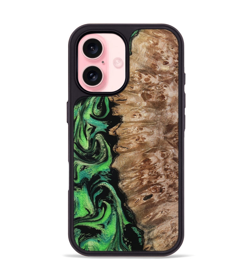 iPhone 16 Wood Phone Case - Anton (Green, 799932)