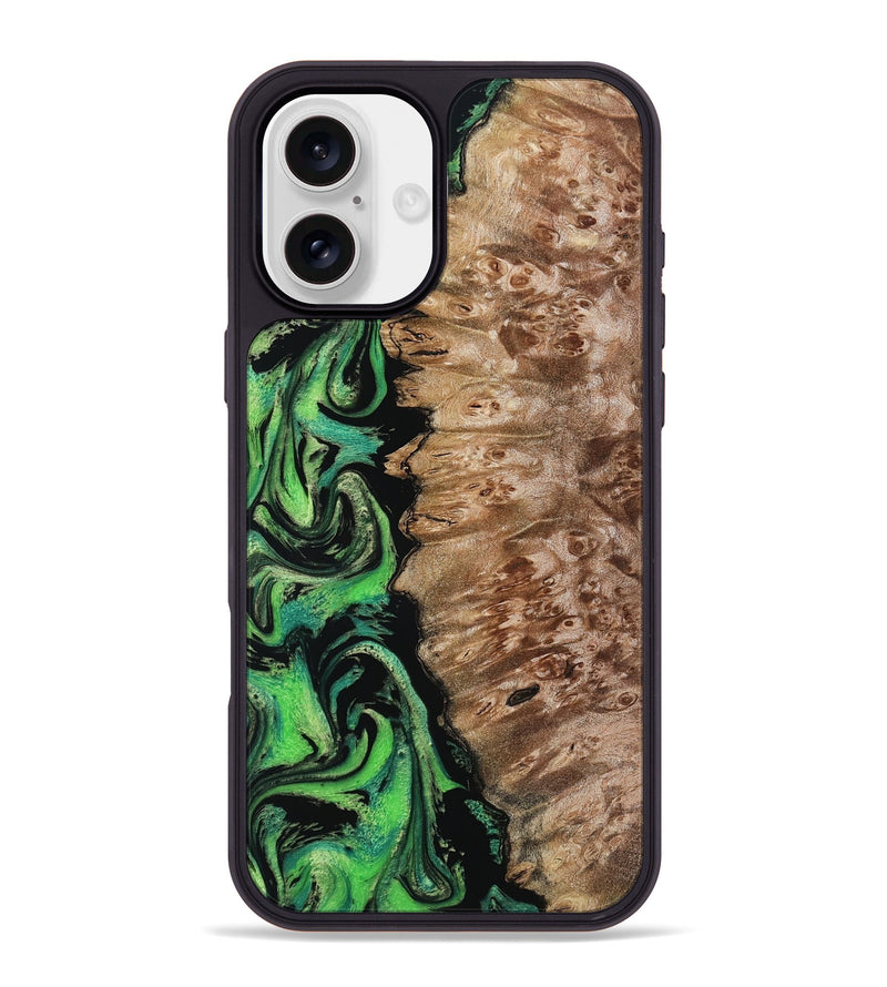 iPhone 16 Plus Wood Phone Case - Anton (Green, 799932)