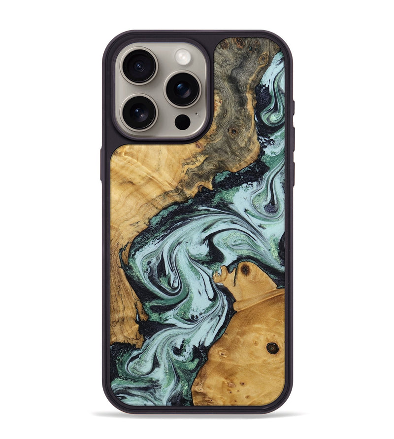 iPhone 15 Pro Max Wood Phone Case - Zoey (Green, 799933)