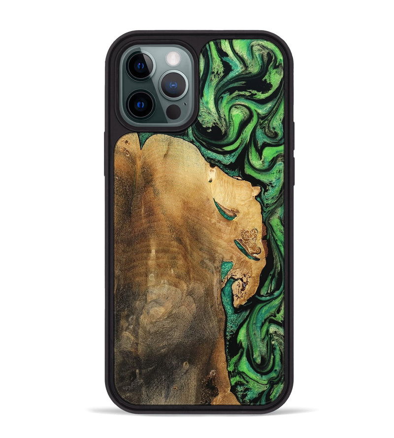 iPhone 12 Pro Max Wood Phone Case - Latrice (Green, 799934)