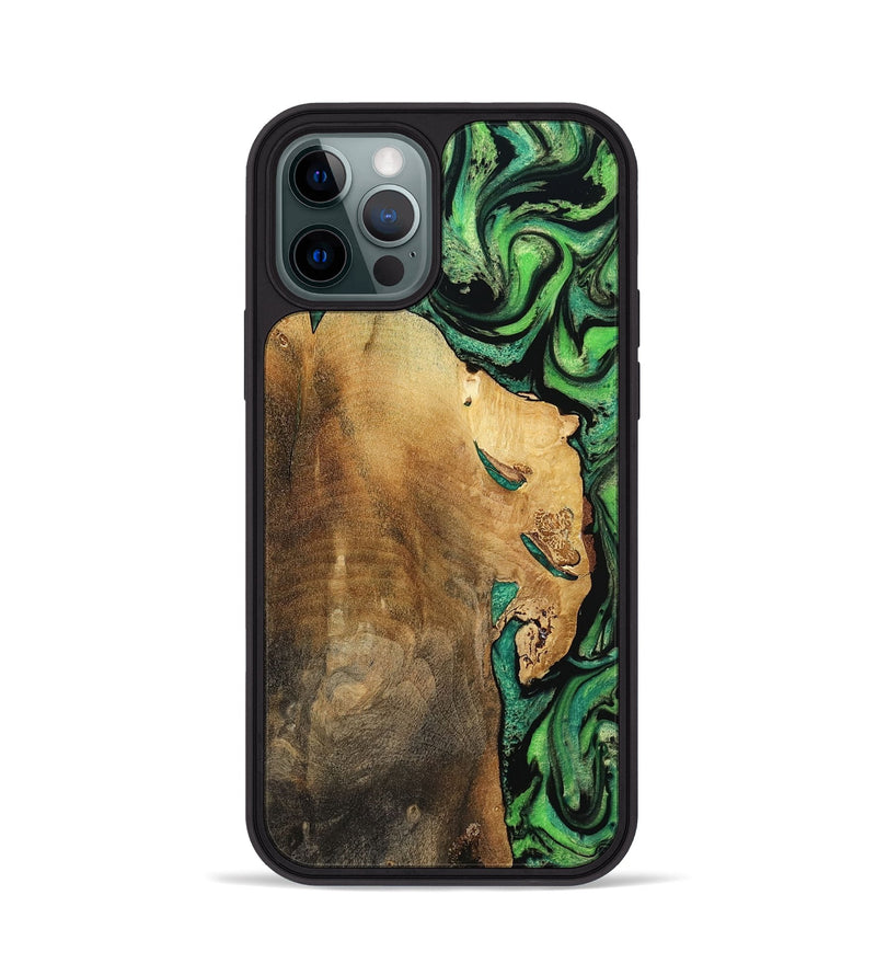 iPhone 12 Pro Wood Phone Case - Latrice (Green, 799934)