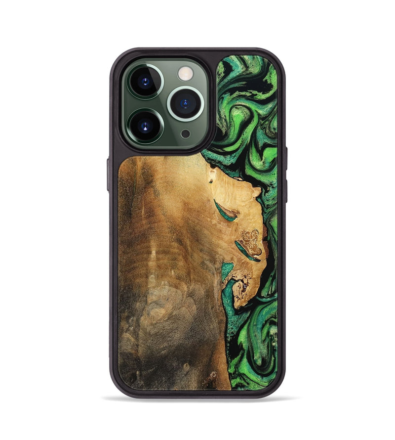 iPhone 13 Pro Wood Phone Case - Latrice (Green, 799934)