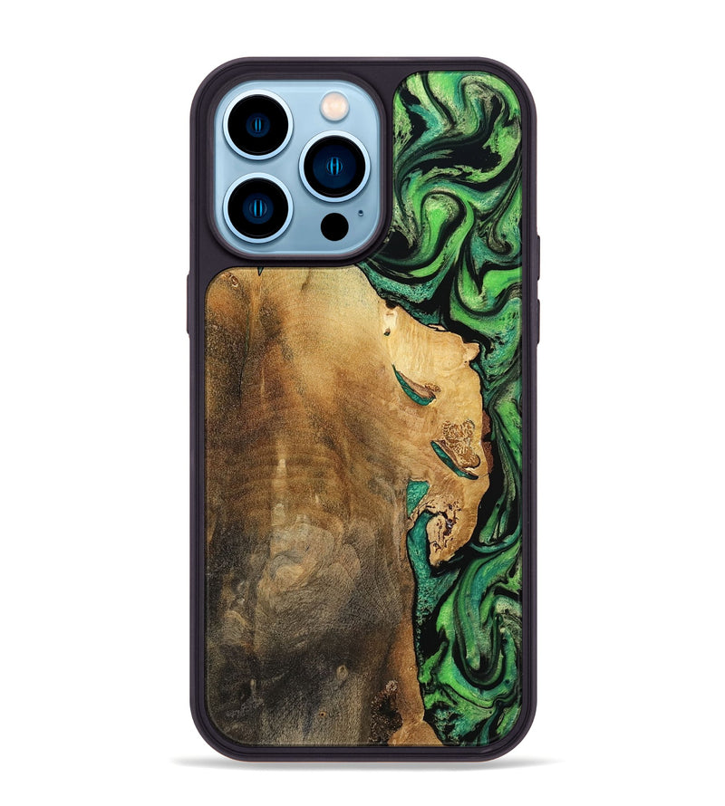 iPhone 14 Pro Max Wood Phone Case - Latrice (Green, 799934)