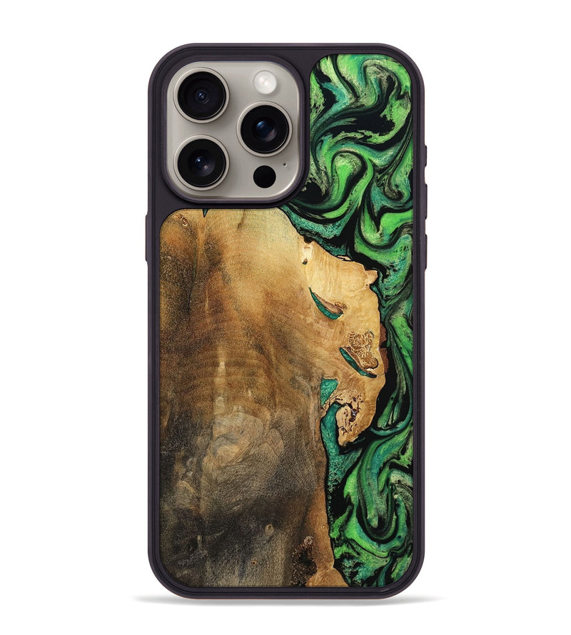 iPhone 15 Pro Max Wood Phone Case - Latrice (Green, 799934)