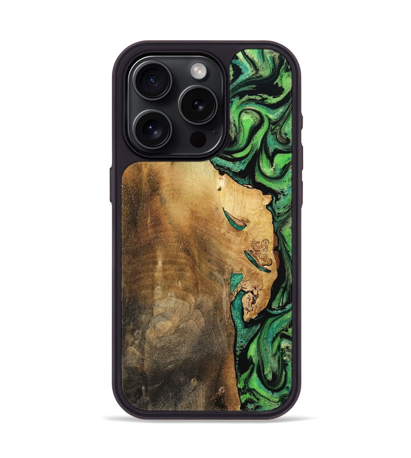 iPhone 15 Pro Wood Phone Case - Latrice (Green, 799934)