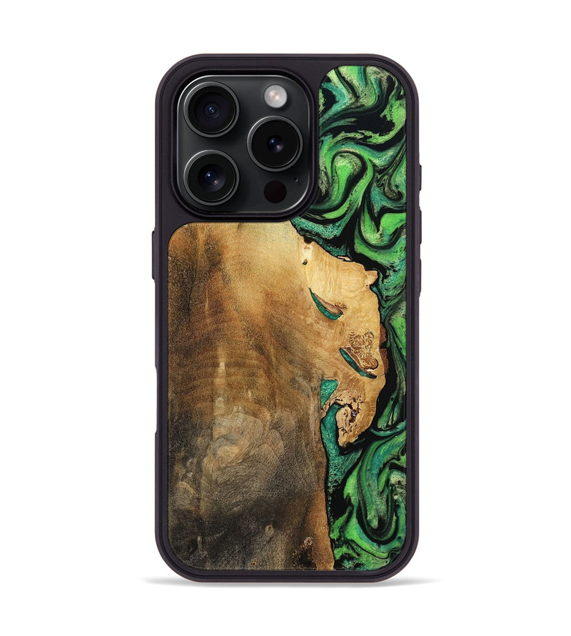 iPhone 16 Pro Wood Phone Case - Latrice (Green, 799934)