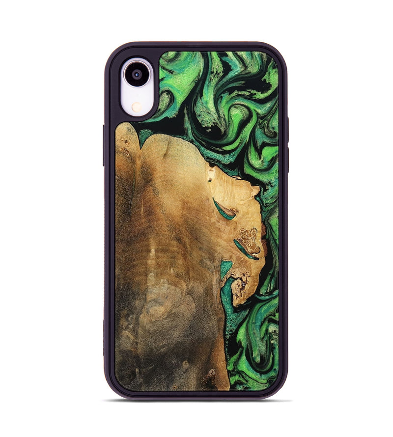 iPhone Xr Wood Phone Case - Latrice (Green, 799934)