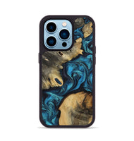 iPhone 14 Pro Wood Phone Case - Abril (Blue, 799935)