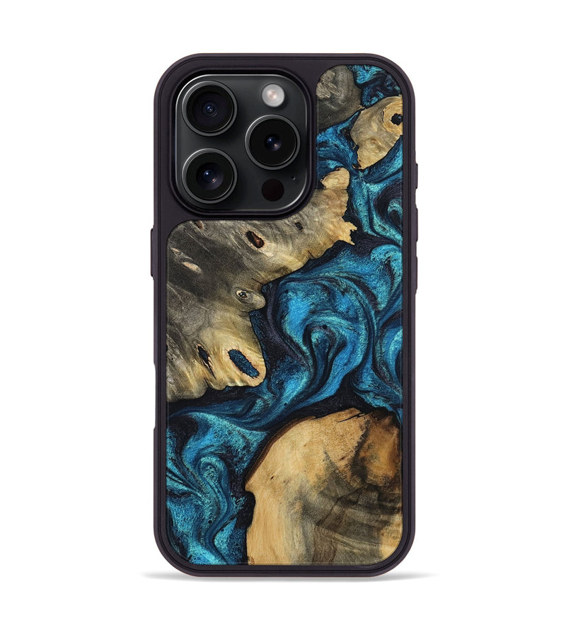 iPhone 16 Pro Wood Phone Case - Abril (Blue, 799935)