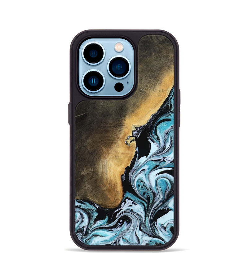 iPhone 14 Pro Wood Phone Case - Manila (Blue, 799937)