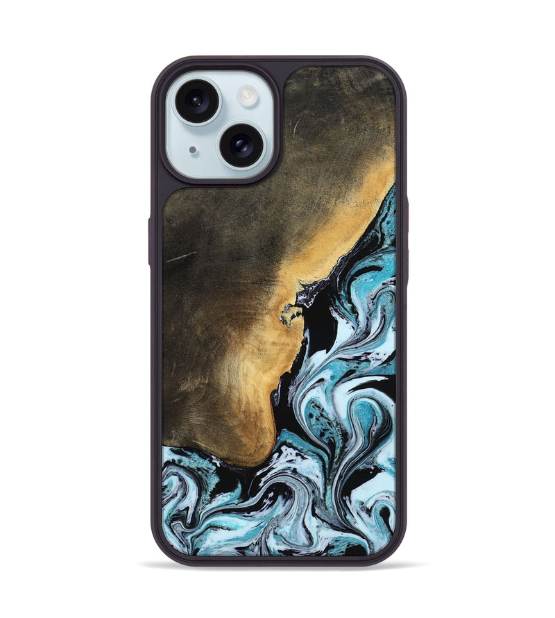 iPhone 15 Wood Phone Case - Manila (Blue, 799937)