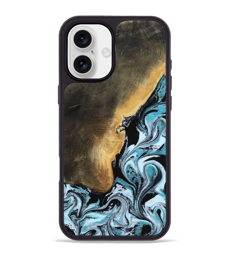 iPhone 16 Plus Wood Phone Case - Manila (Blue, 799937)